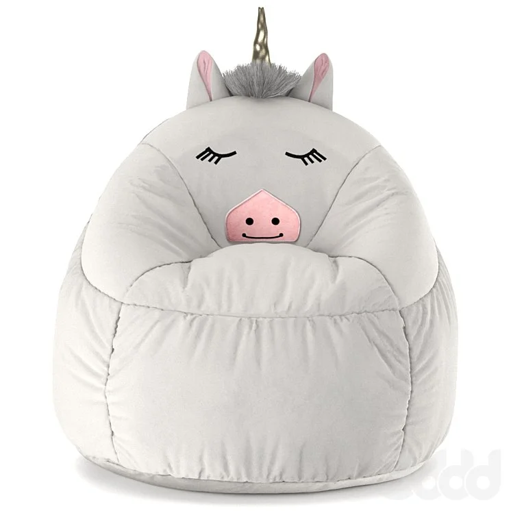 Kids Bean Bag Chair White Unicorn - Pillowfort